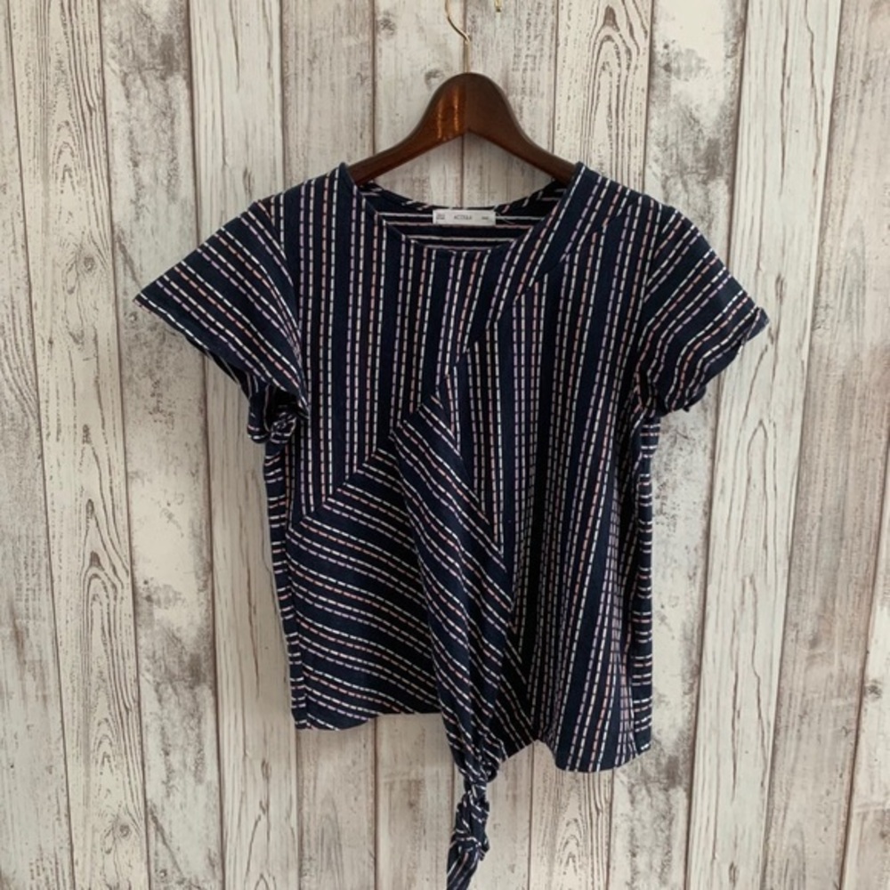 ACOS&A striped front knot top size small